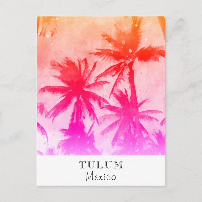 *~* Exotic AP25 Personalise Travel -  Palm Leaf Postcard (Front)