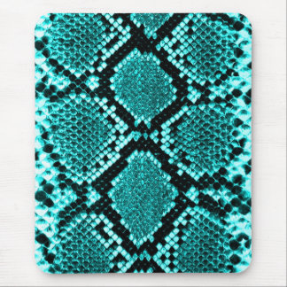 Exotic Aqua Diamond Rattlesnake Skin Animal Print Mouse Pad