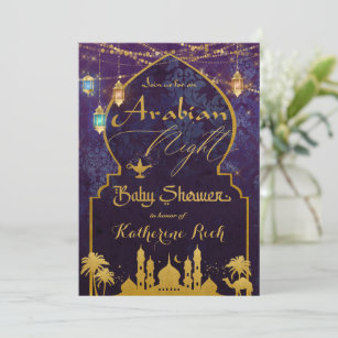 Exotic Arabian Nights Lanterns Baby Shower  Invitation