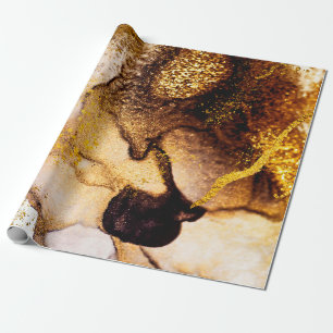 Exotic ART. Golden swirl, artistic design. Painter Wrapping Paper