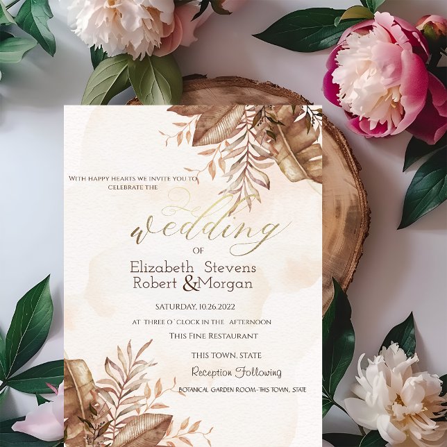 Exotic Autumn Floral Wedding Invitation (Creator Uploaded)