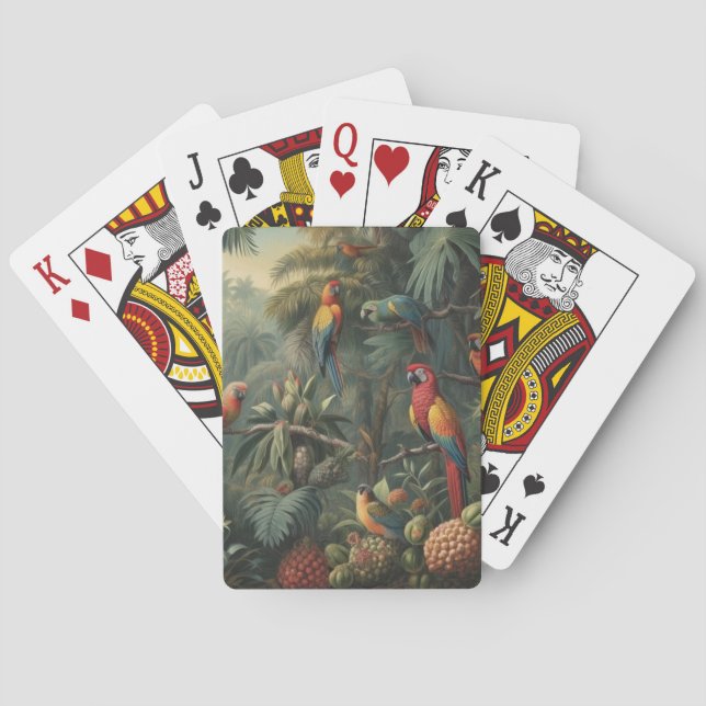 Exotic Aviary and Pineapple Grove Luxe Botanical Playing Cards (Back)