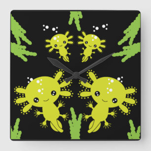 Exotic Axototl Salamander Square Wall Clock
