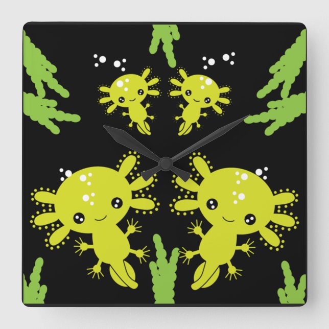Exotic Axototl Salamander  Square Wall Clock (Front)