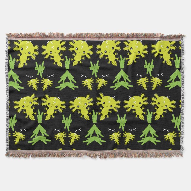 Exotic Axototl Salamander Throw Blanket (Front)