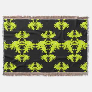 Exotic Axototl Salamander Throw Blanket