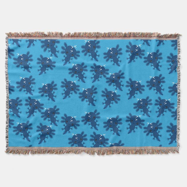 Exotic Axototl Salamander Throw Blanket (Front)