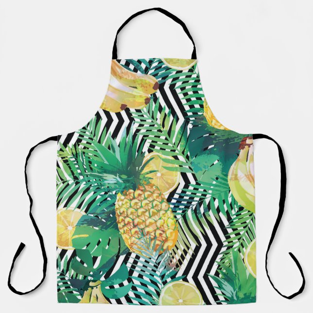 Exotic Bananas Lemons Tropical Seamless Apron (Front)