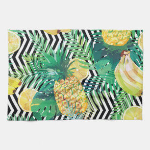 Exotic Bananas Lemons Tropical Seamless Tea Towel