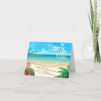 Exotic Beach 5.6"x4" Thank You Card