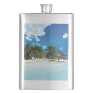 Exotic Beach  Hip Flask