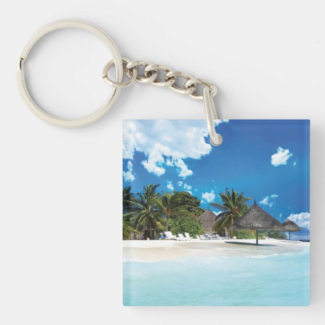 Exotic Beach  Key Ring (Front)