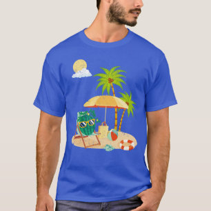 Exotic Beach Palm Trees Summer Fruit Funny Waterme T-Shirt