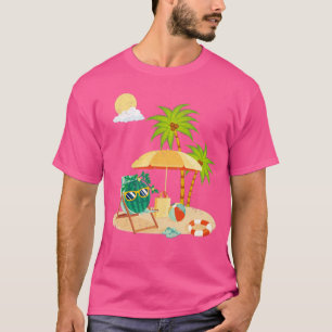 Exotic Beach Palm Trees Summer Fruit Funny Waterme T-Shirt
