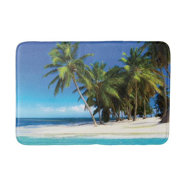 Exotic beach throw pillow bath mat (Front)