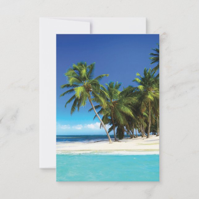 Exotic beach throw pillow card (Front)