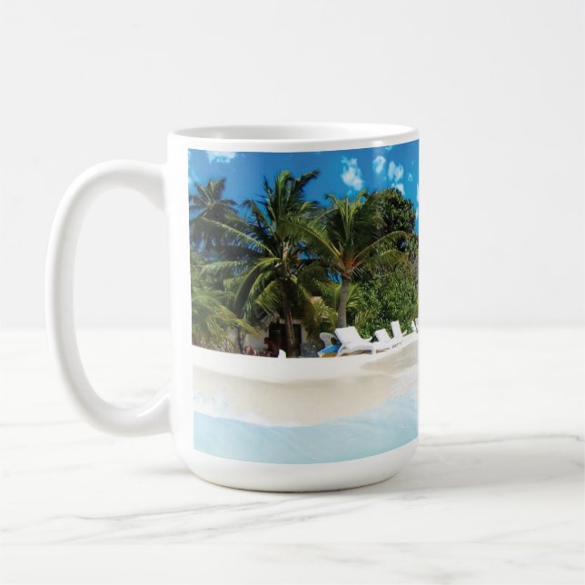 Exotic Beach Throw Pillow Coffee Mug (Left)
