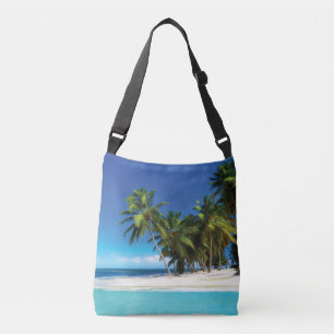 Exotic beach throw pillow crossbody bag