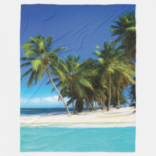 Exotic beach throw pillow fleece blanket