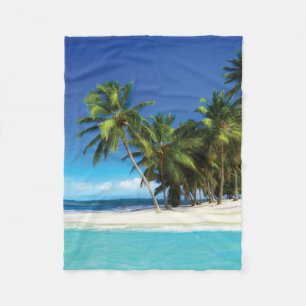 Exotic beach throw pillow fleece blanket