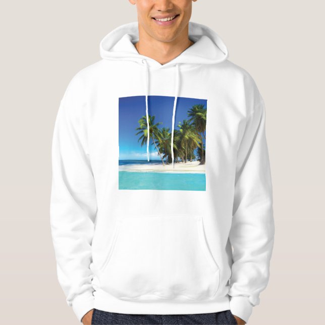 Exotic beach throw pillow hoodie (Front)