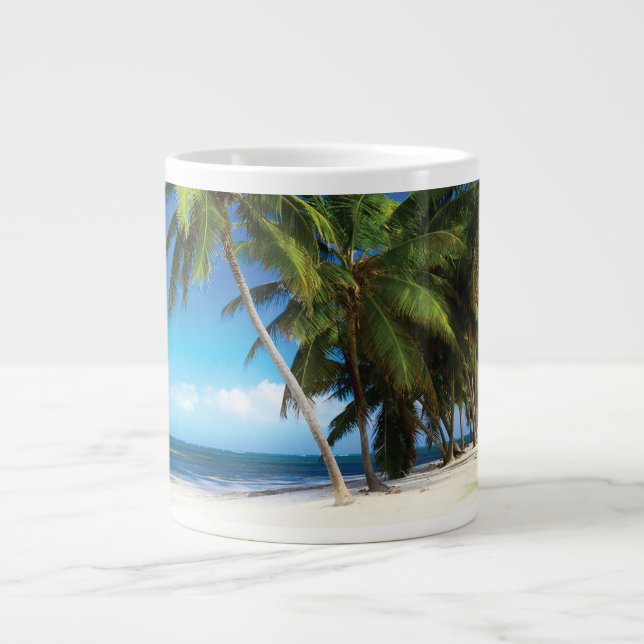 Exotic beach throw pillow large coffee mug (Front)