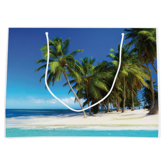 Exotic beach throw pillow large gift bag (Front)
