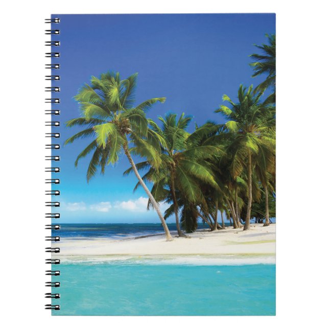 Exotic beach throw pillow notebook (Front)