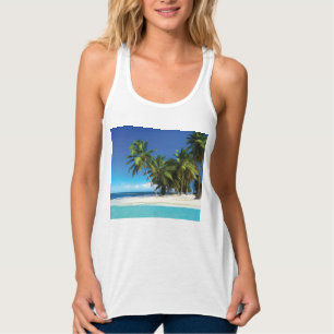 Exotic beach throw pillow singlet