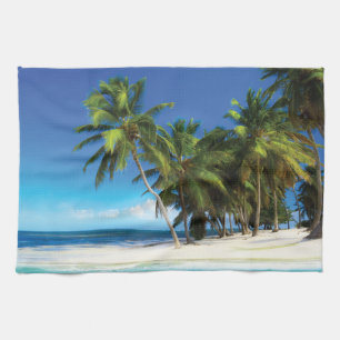 Exotic beach throw pillow tea towel