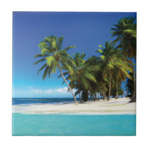 Exotic beach throw pillow tile
