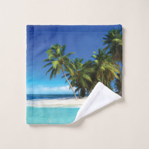 Exotic beach throw pillow wash cloth