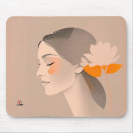 Exotic beauty - Colorful pencil portrait Mouse Pad