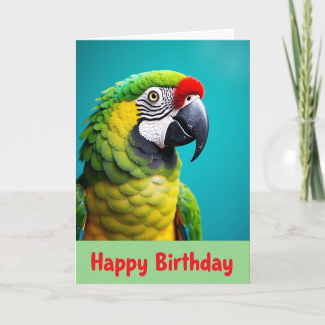 Exotic Bird Birthday Card (Front)