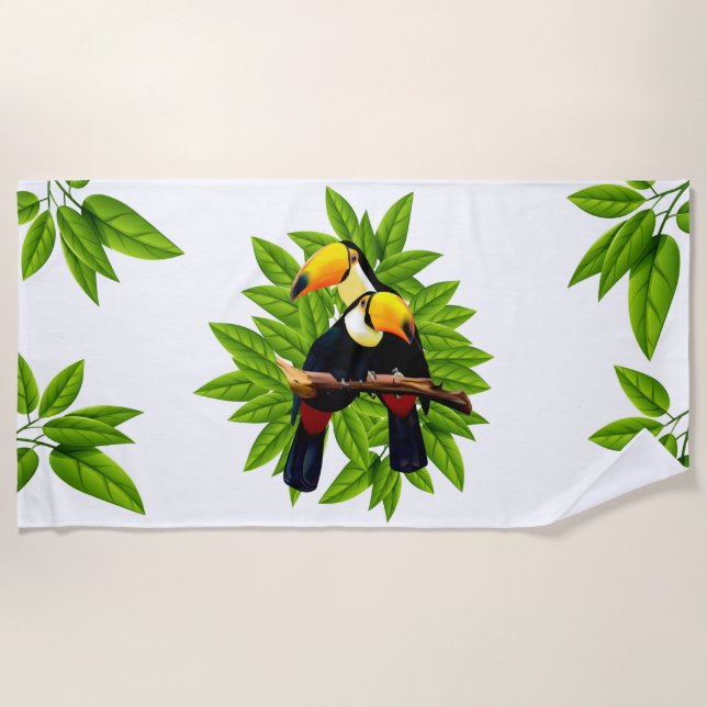Exotic Birds Beach Towel (Front)