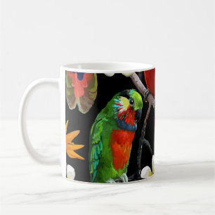 Exotic Birds Beautiful Flowers Pattern Coffee Mug