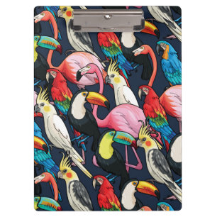 Exotic birds clipboard