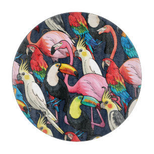 Exotic birds cutting board