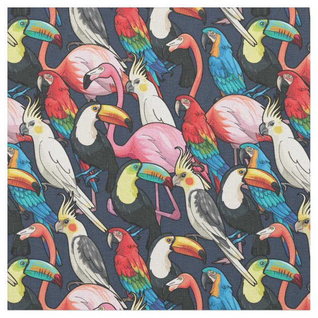 Exotic birds fabric (Close Up)