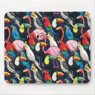 Exotic birds mouse pad
