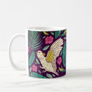 Exotic birds of paradise pattern coffee mug