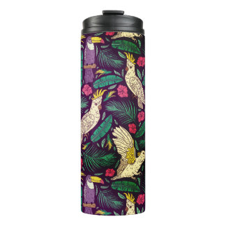 Exotic birds of paradise pattern   thermal tumbler