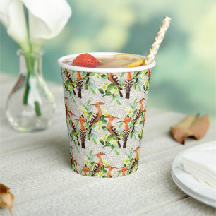 Exotic Birds On Lace Paper Cups