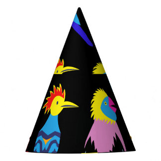 Exotic Birds Paradise Toucan Pattern Party Hat