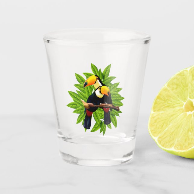 Exotic Birds Shot Glass (Front)