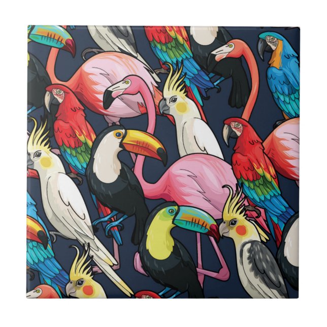 Exotic birds tile (Front)
