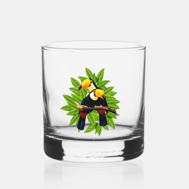 Exotic Birds Whiskey Glass (Front)