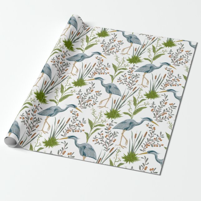 Exotic Birds Wrapping Paper (Unrolled)