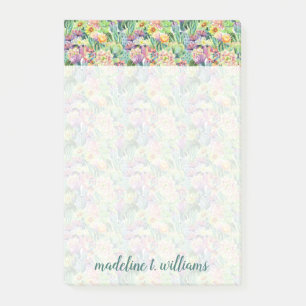 Exotic Blooming Watercolor Cacti Pattern Post-it Notes