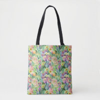 Exotic Blooming Watercolor Cacti Pattern